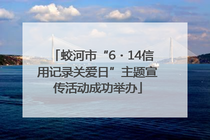 蛟河市“6・14信用记录关爱日”主题宣传活动成功举办