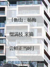 衡山：杨梅缀满枝 采摘尝鲜正当时