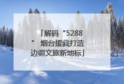 解码“5288” 烟台援藏打造边疆文旅新地标