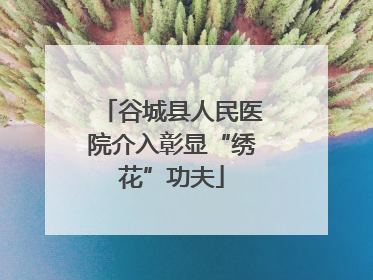 谷城县人民医院介入彰显“绣花”功夫