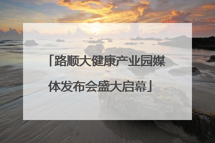 路顺大健康产业园媒体发布会盛大启幕