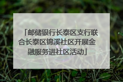 邮储银行长泰区支行联合长泰区锦溪社区开展金融服务进社区活动