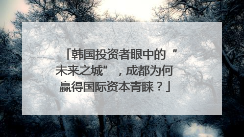 韩国投资者眼中的“未来之城”，成都为何赢得国际资本青睐？