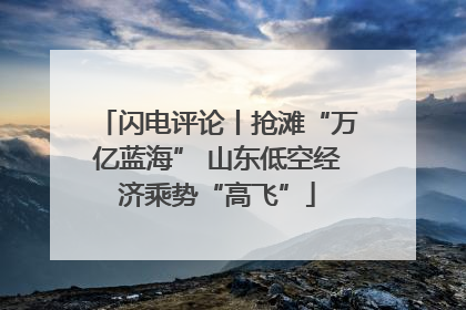 闪电评论丨抢滩“万亿蓝海” 山东低空经济乘势“高飞”