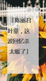 陈丽君叶童，这波回忆杀太暖了