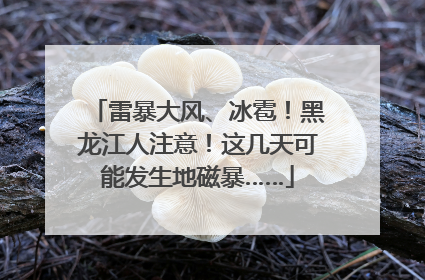 雷暴大风、冰雹！黑龙江人注意！这几天可能发生地磁暴……