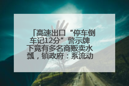 高速出口“停车倒车记12分”警示牌下竟有多名商贩卖水瓢，镇政府：系流动摊位，已多次劝离