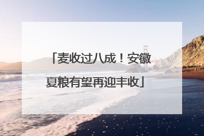 麦收过八成！安徽夏粮有望再迎丰收