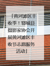 黄河滩区丰收季！郓城县摄影家协会开展黄河滩区丰收节志愿服务活动