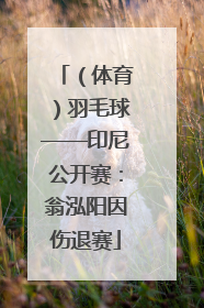 （体育）羽毛球——印尼公开赛：翁泓阳因伤退赛