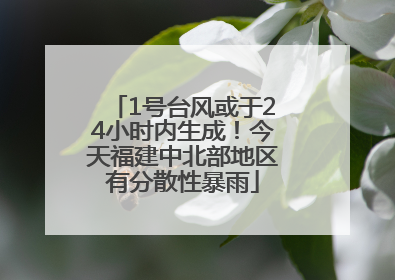 1号台风或于24小时内生成！今天福建中北部地区有分散性暴雨