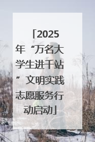 2025年“万名大学生进千站”文明实践志愿服务行动启动
