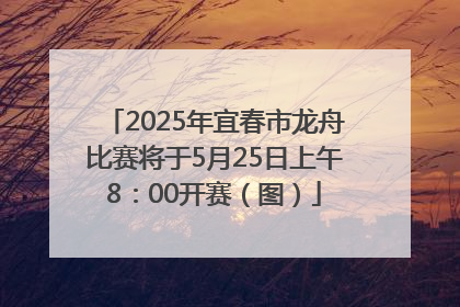 2025年宜春市龙舟比赛将于5月25日上午8：00开赛（图）