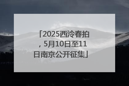 2025西泠春拍，5月10日至11日南京公开征集
