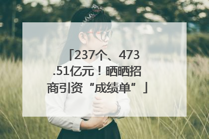 237个、473.51亿元！晒晒招商引资“成绩单”
