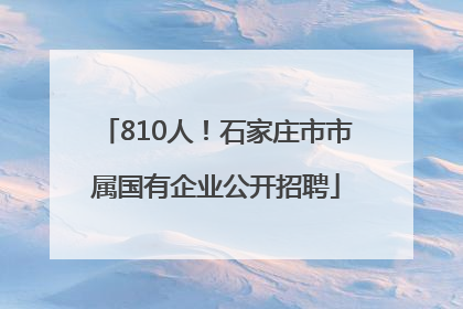 810人！石家庄市市属国有企业公开招聘