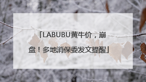 LABUBU黄牛价，崩盘！多地消保委发文提醒