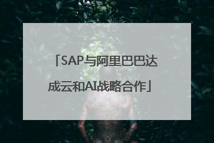 SAP与阿里巴巴达成云和AI战略合作
